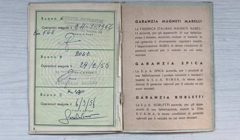 ALFA ROMEO GIULIETTA 1300 SPRINT TIPO 750B CAMBIO AL VOLANTE – ISCRITTA RIAR – SUPERCONSERVATO – SUPERPREZZO (1956)